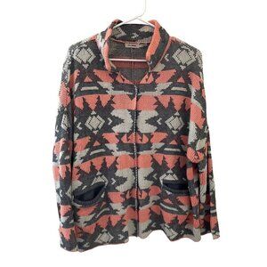 Blu Pepper Pink and Gray Patterned Cardigan